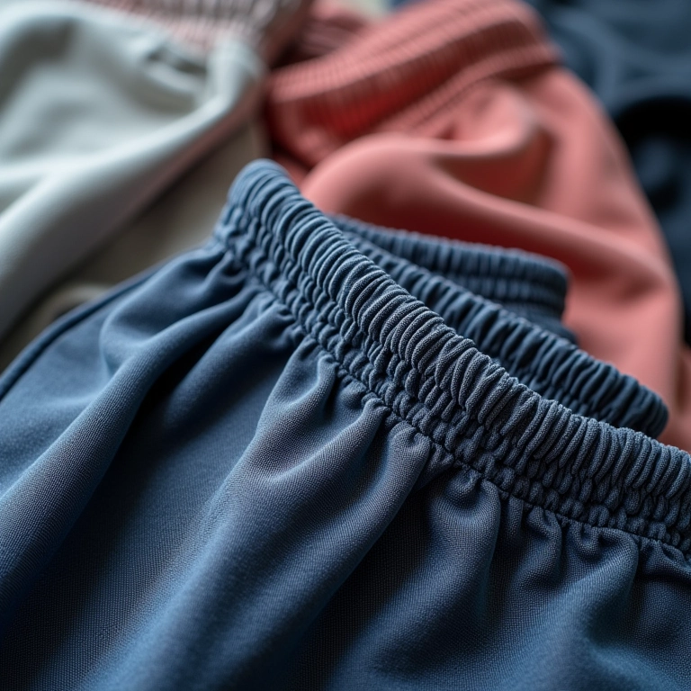 Tecidos de calças jogging: algodão, sintéticos e misturas.