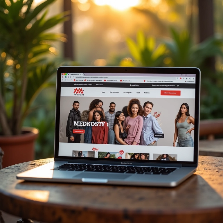 Tela de laptop mostrando programa de afiliados de moda.