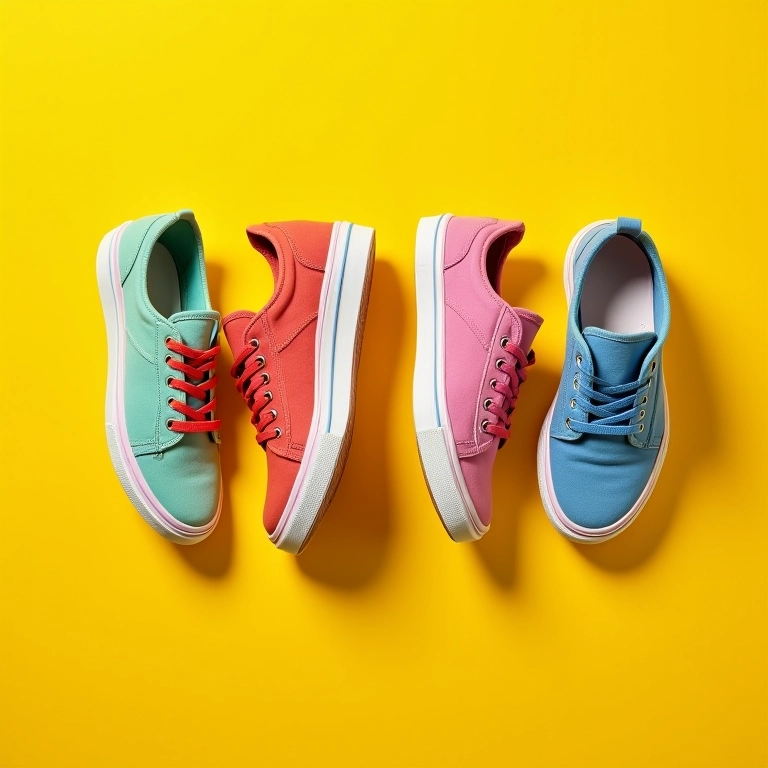Tênis coloridos para um toque de ousadia.