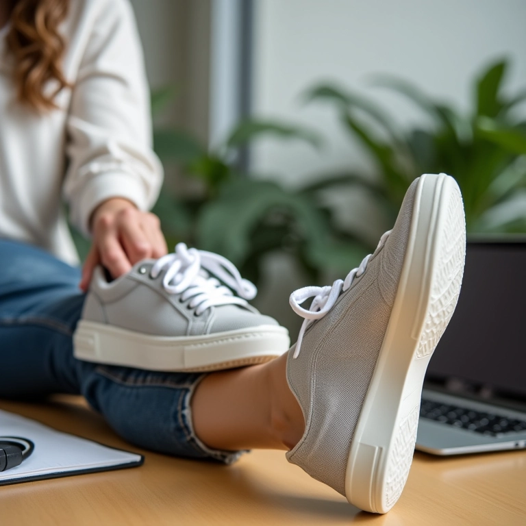 Tênis confortáveis para usar no home office.