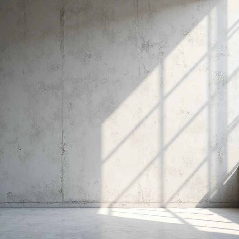 Textura de parede de concreto com iluminação natural em um ambiente minimalista.
