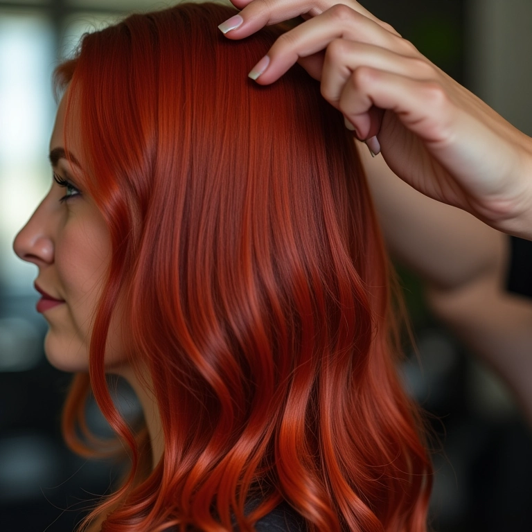 Tonalização para intensificar o ruivo acobreado.