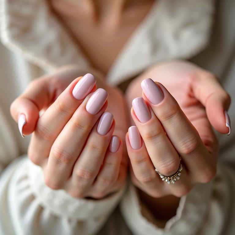 Tons pastel suaves e delicados em unhas femininas.