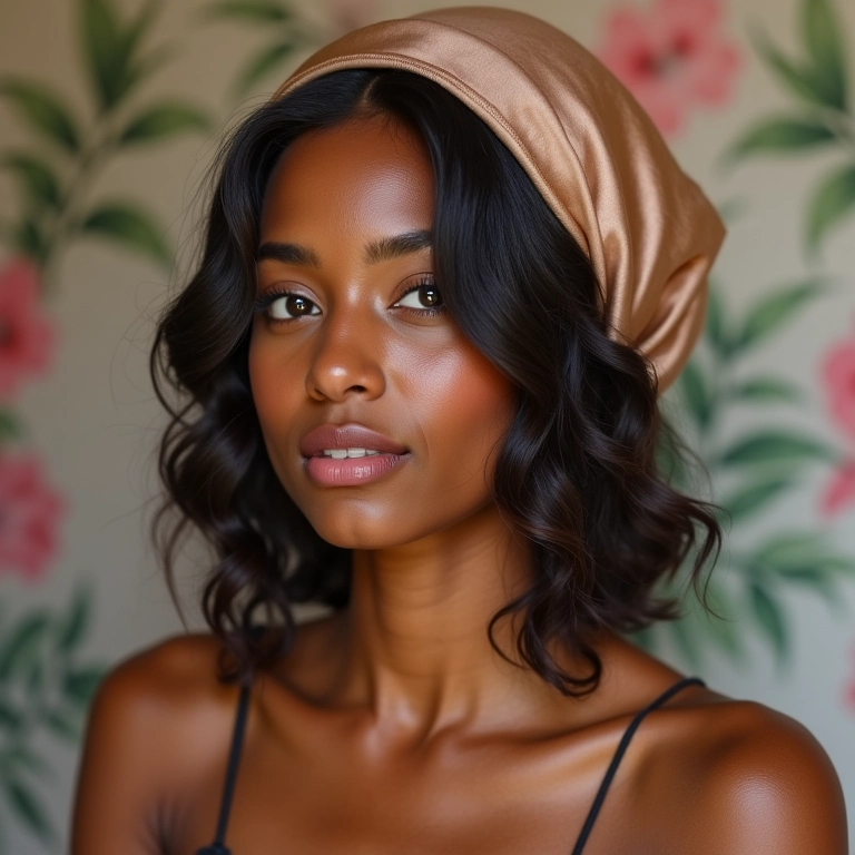 Touca de cetim reduz a quebra e pontas duplas nos cabelos.