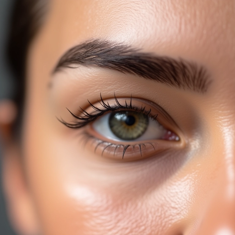 Tratamento de brow lamination, mostrando sobrancelhas alinhadas e com volume.