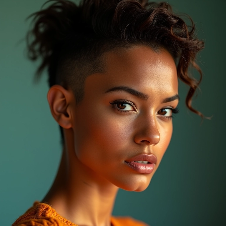 Undercut feminino com estilo e atitude em mulher brasileira.