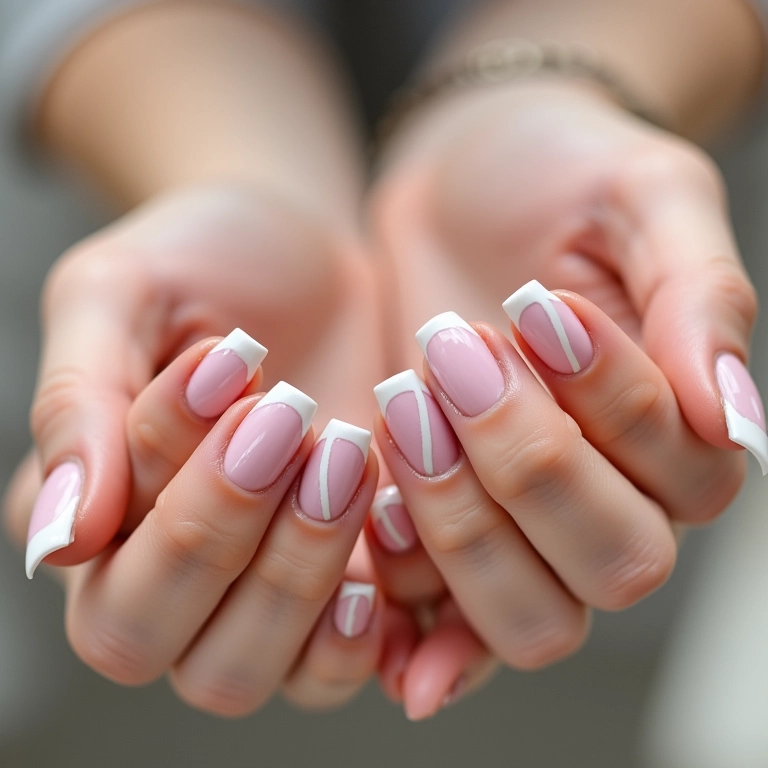 Unhas bailarina com francesinha repaginada.