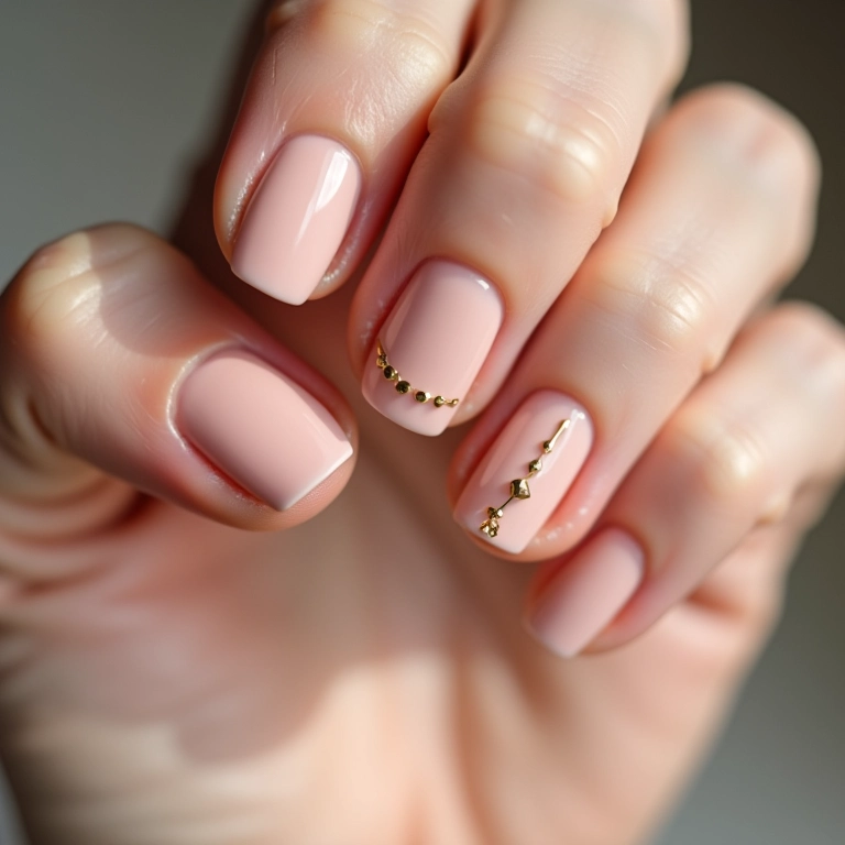 Unhas bailarina com nail art minimalista.
