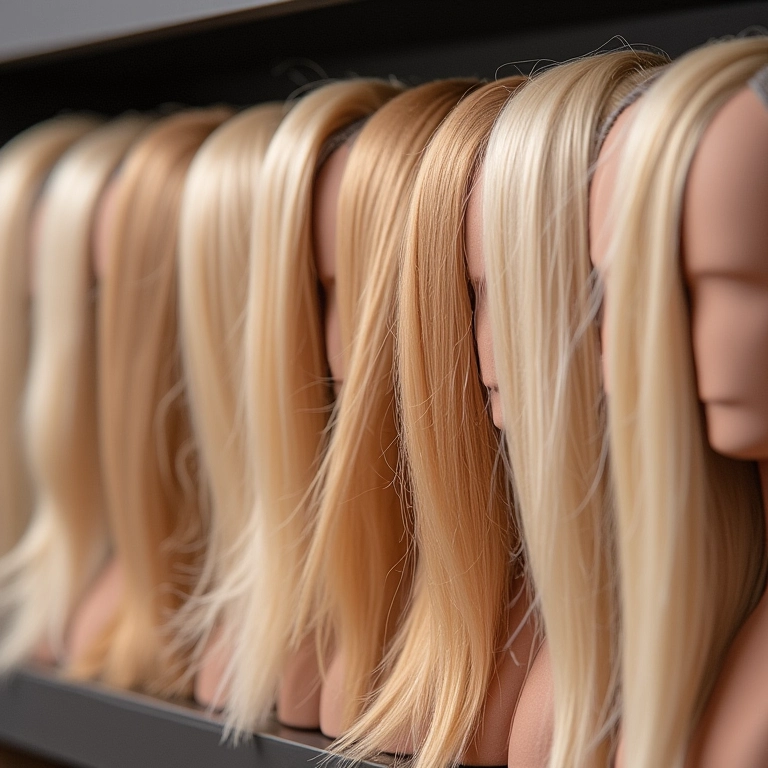 Variedade de matizadores para cabelo loiro em diferentes tons.