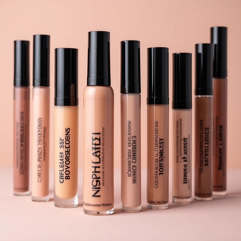 Vários corretivos alinhados mostrando diferentes marcas e tipos.