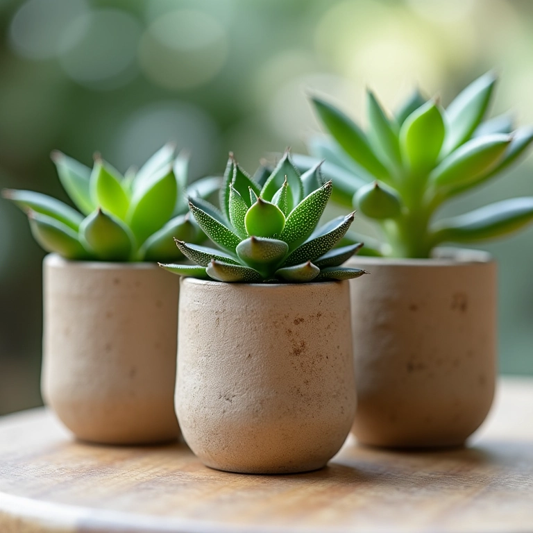 Vasinhos de suculentas decorados com temática odontológica.