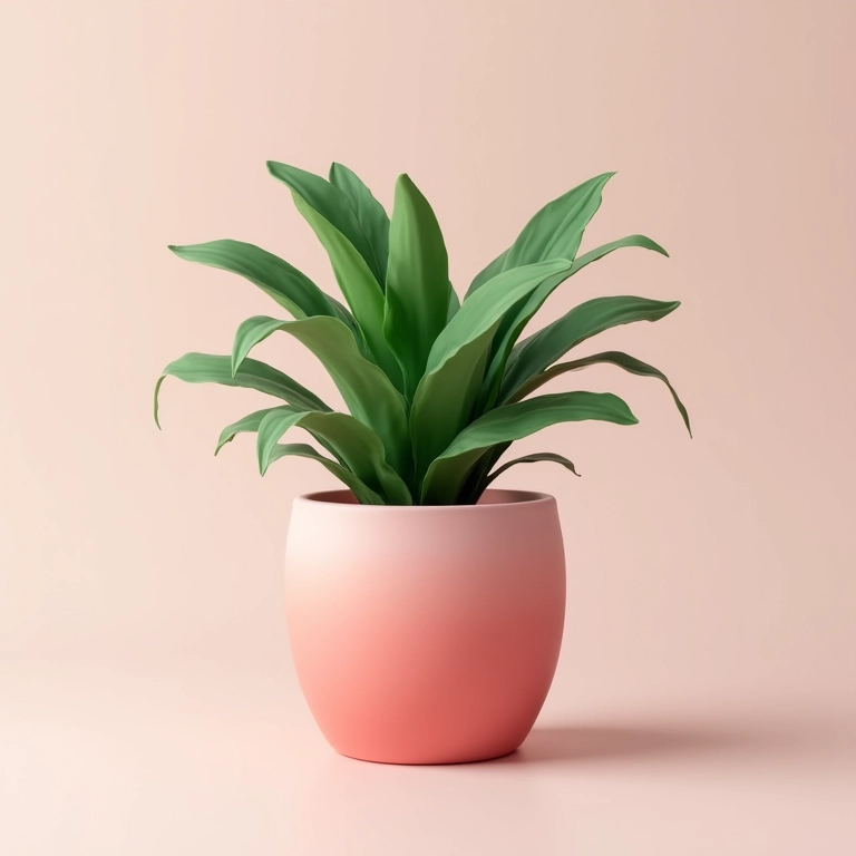 Vaso com efeito ombré em tons de rosa.