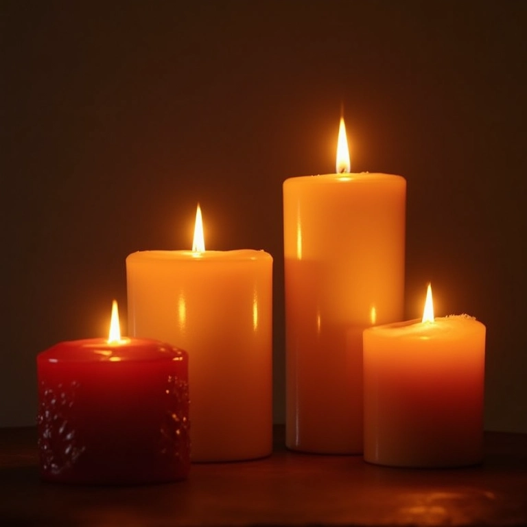 Velas e castiçais para um ambiente aconchegante na ceia de Natal.