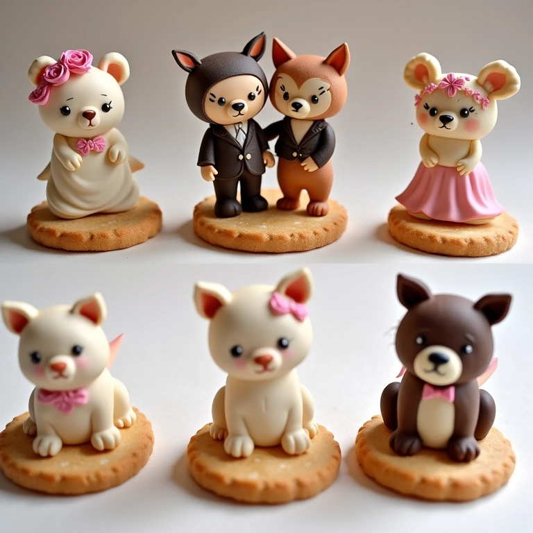 Versatilidade de temas para topos de bolo em biscuit.