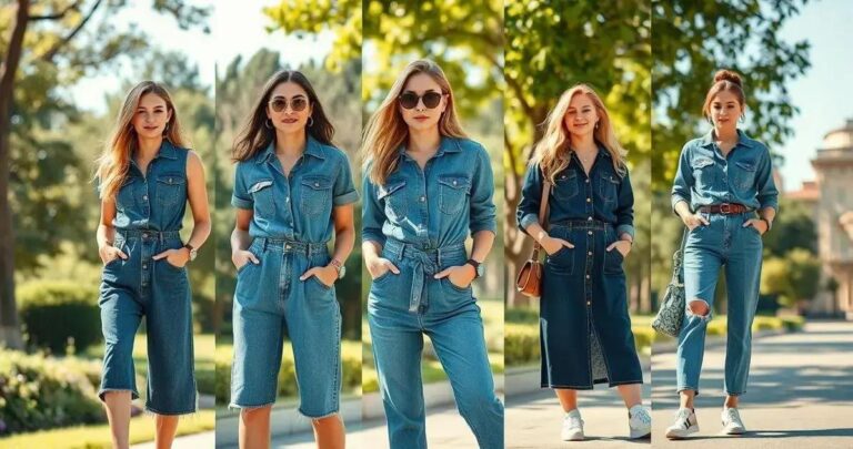 Vestido jeans: 5 ideias de looks para diferentes ocasiões