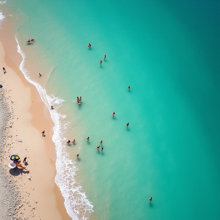 Vista aérea da Praia da Sepultura, Bombinhas.