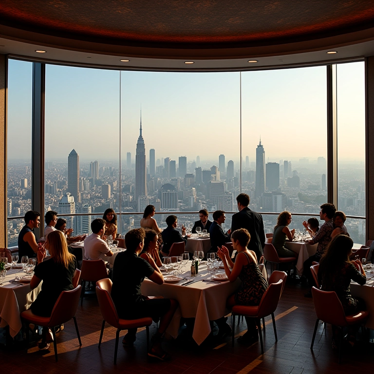 Vista panorâmica de São Paulo a partir do Riviera Bar & Restaurante.