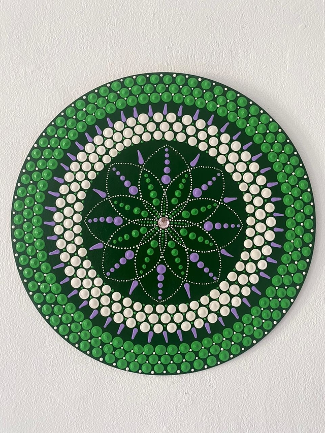 Mandala Em Pontilhismo 40 cm.