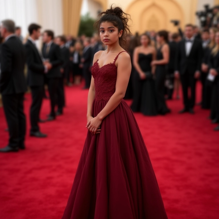 Zendaya no Met Gala 2024, irradiando elegância e mistério com um vestido deslumbrante.