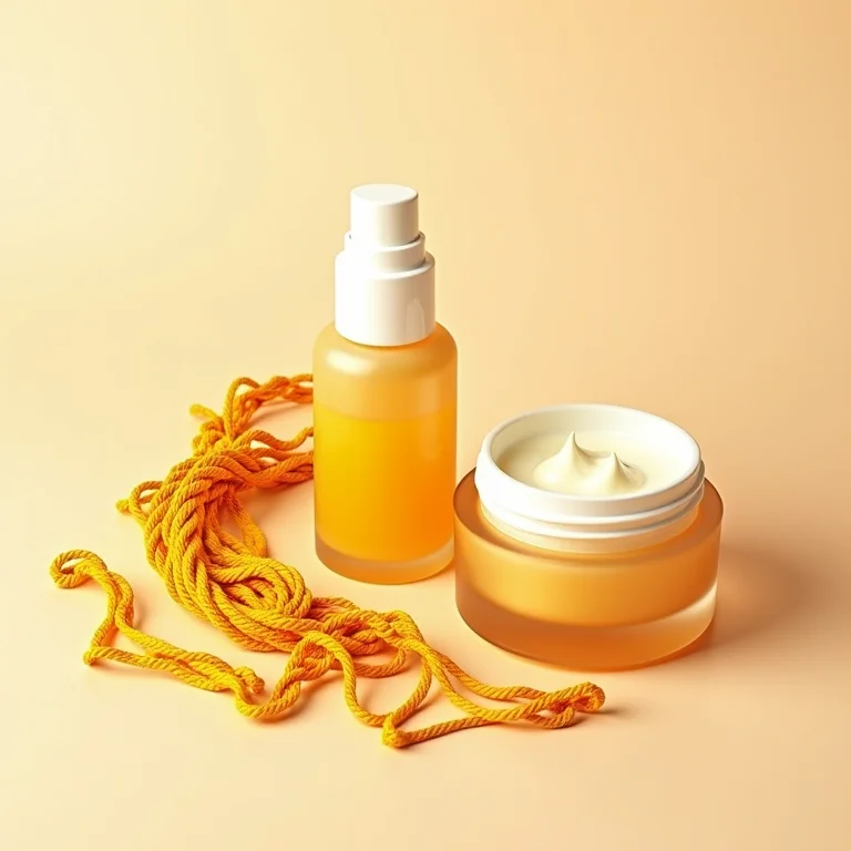 Açafrão e produtos de skincare para clareamento