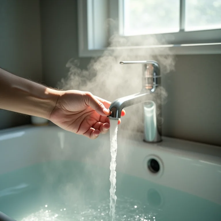 Água quente do chuveiro