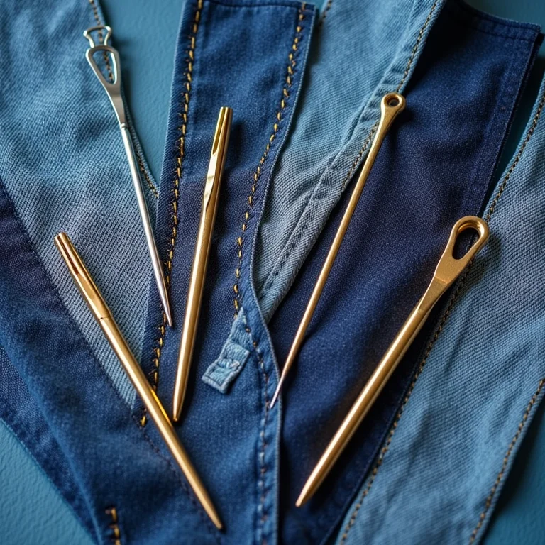 Agulhas de bordado para jeans e retalhos de jeans