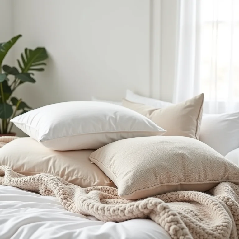 Almofadas e mantas confortáveis em quarto de menina Tumblr