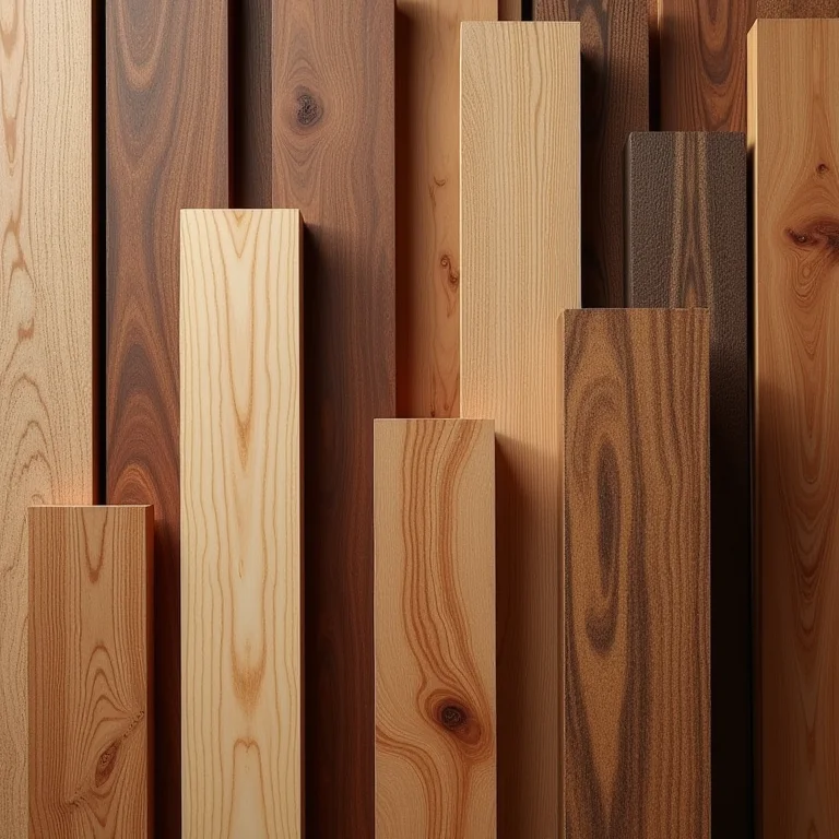 Amostras de diferentes tipos de madeira para varanda.