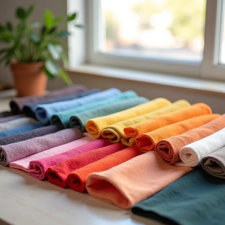 Amostras de feltro em diversas cores e texturas