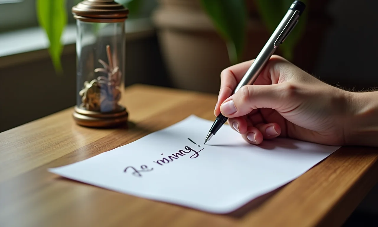 Anotando lembretes para não esquecer da cápsula do tempo.