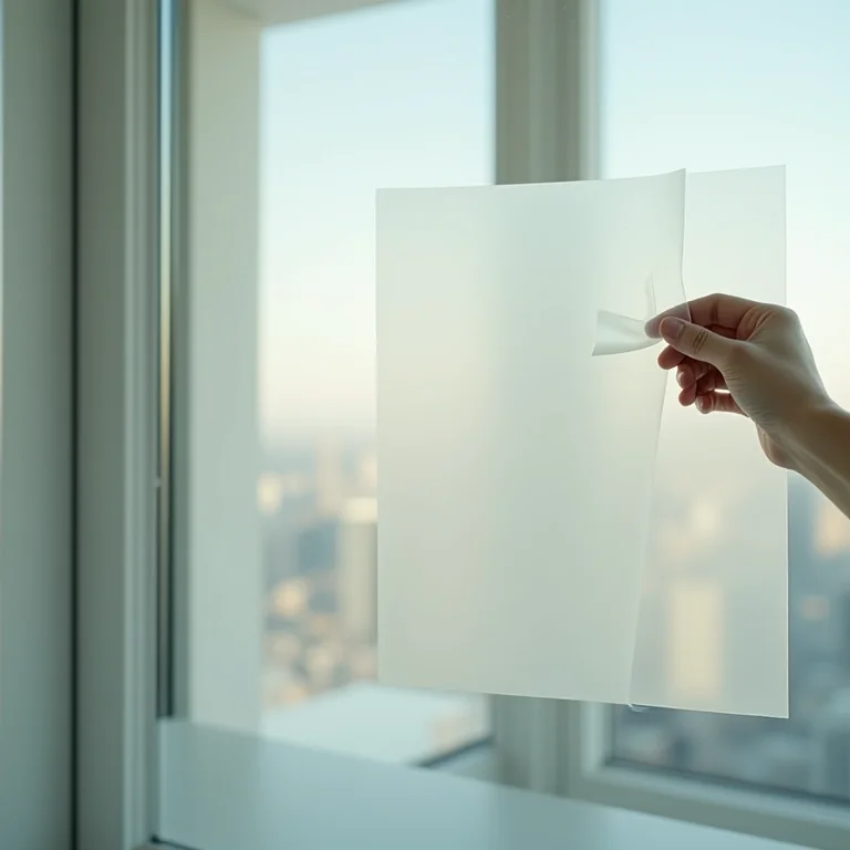 Aplicação de papel contact transparente em vidro