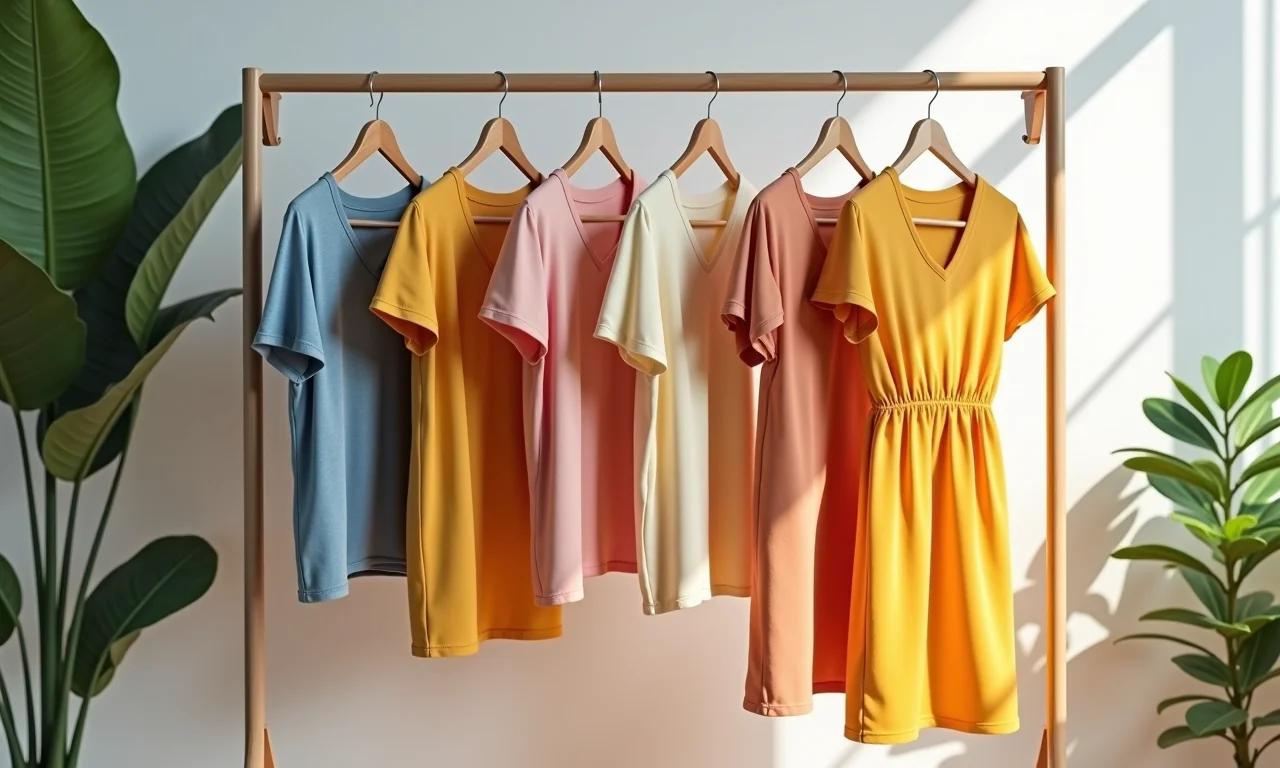 Arara com roupas plus size de verão em loja.