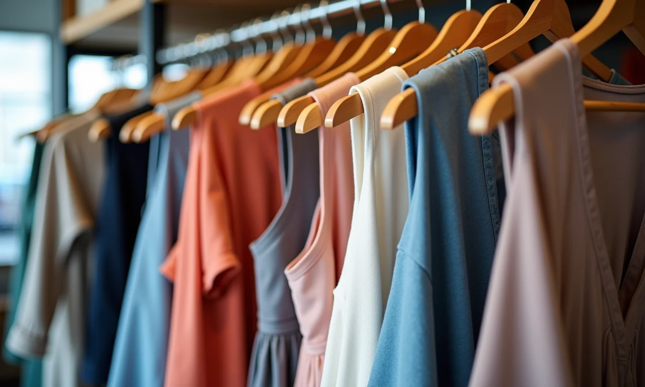 Arara de roupas que não precisam passar em loja brasileira.