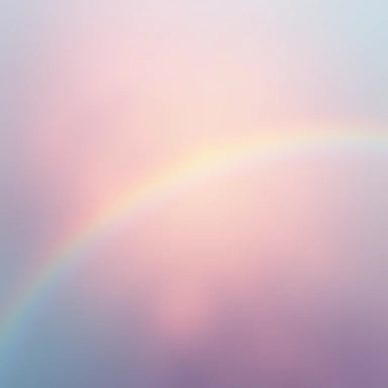 Arco-íris nebuloso com luz difusa e cores pastel.
