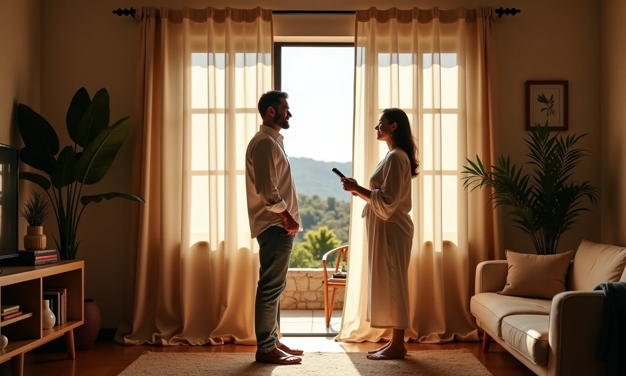 Arquiteta dando dicas sobre cortinas.