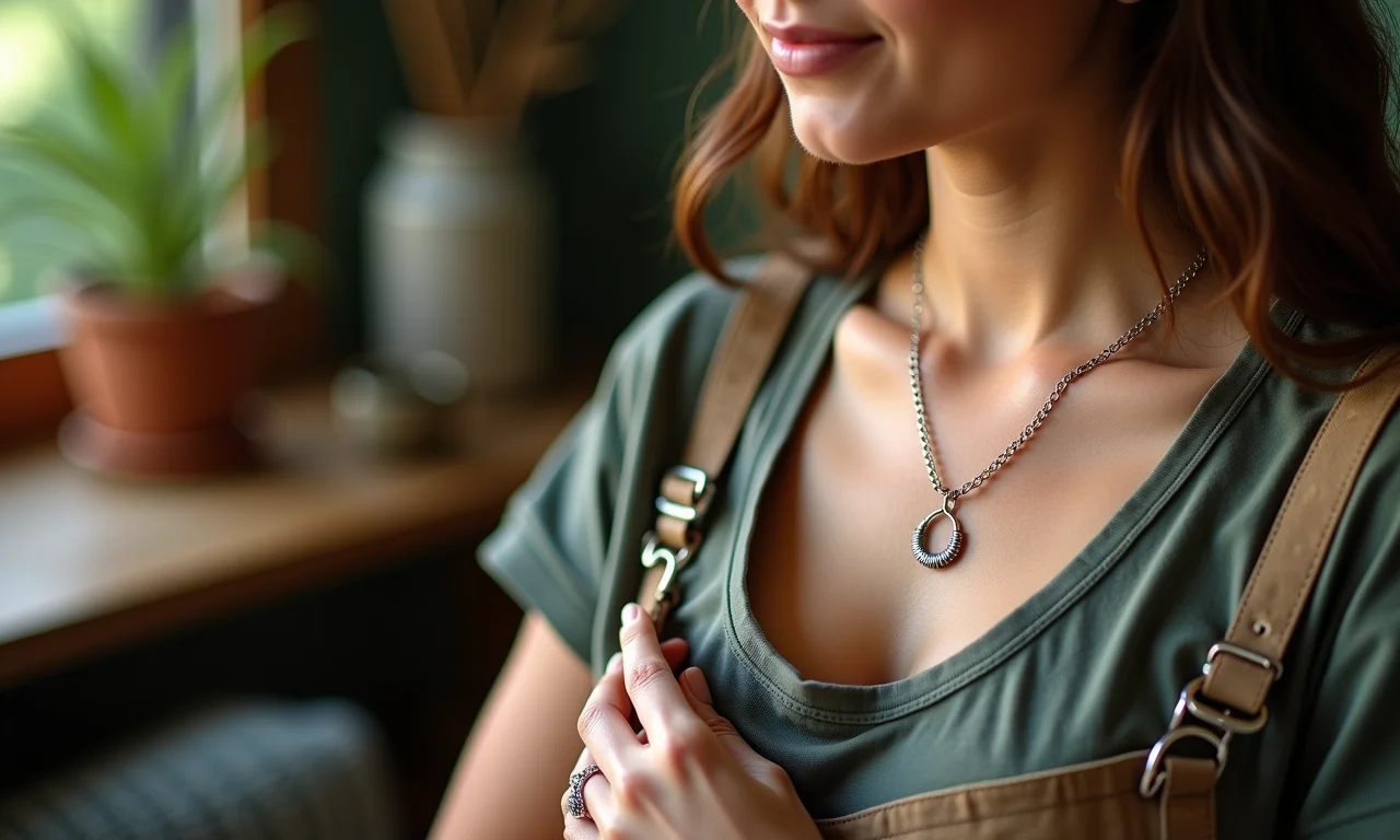 Artesã divulgando joias artesanais no Instagram.