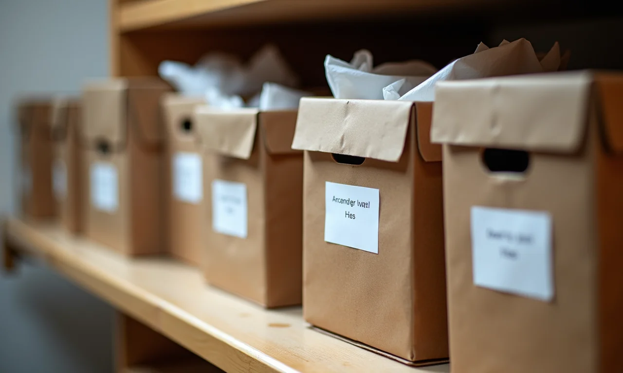 Artesanato armazenado em local adequado.