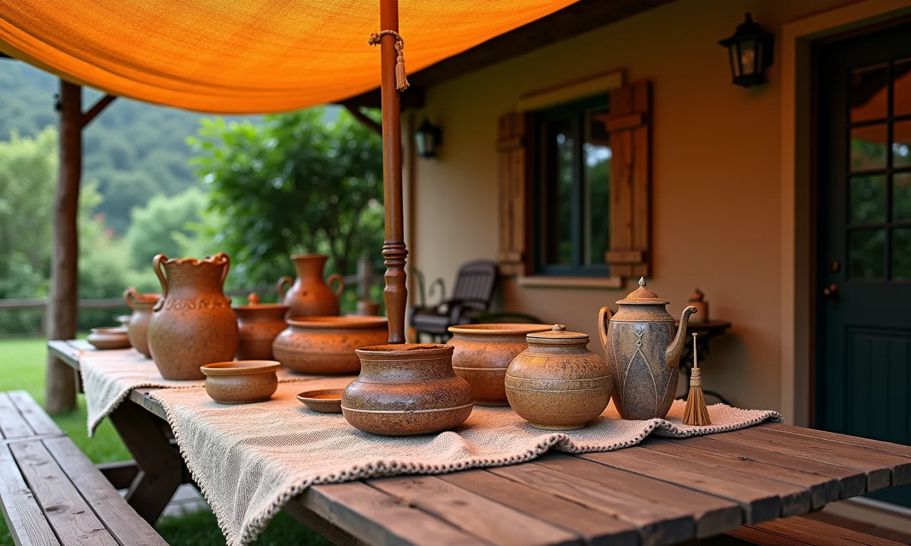 Artesanato protegido contra sol e chuva.
