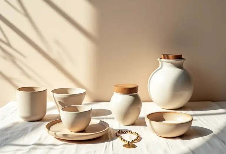 Artesanato variado exposto sob luz natural