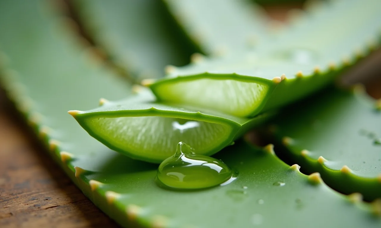 Babosa sendo cortada para extrair o gel para fortalecimento capilar.