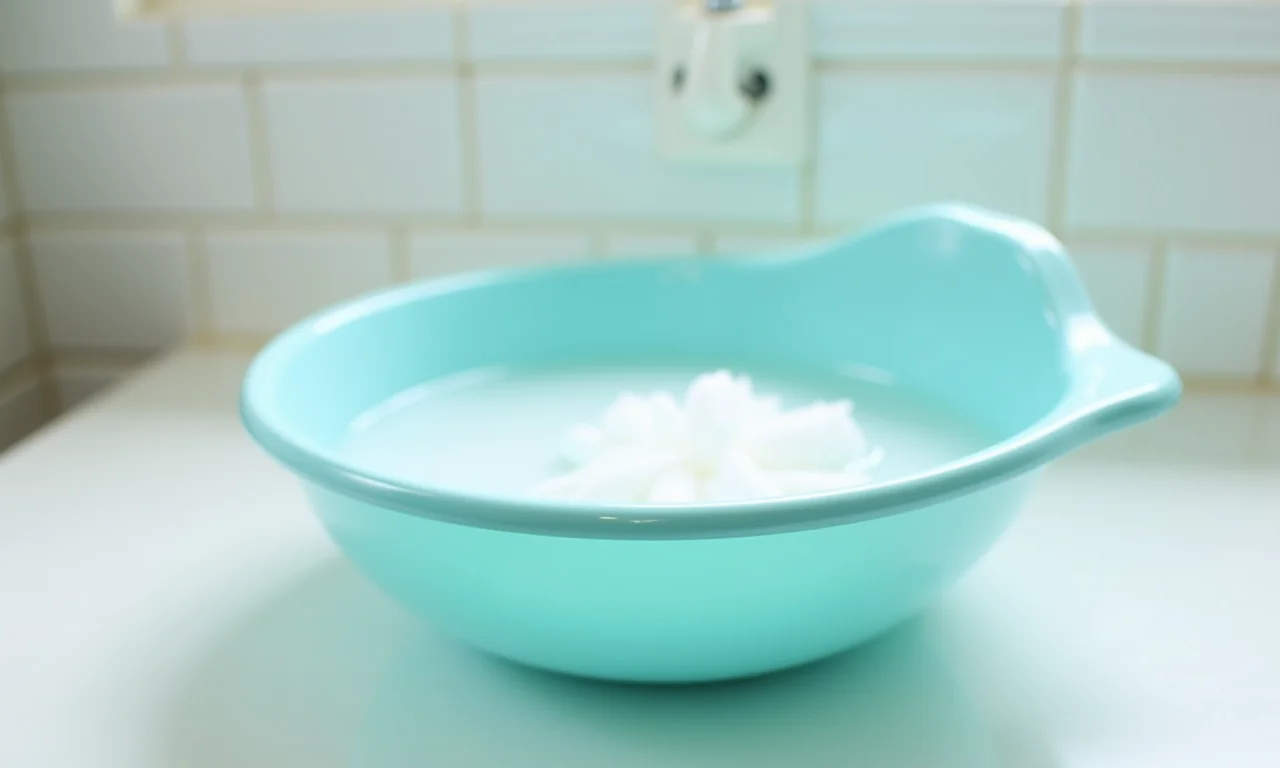 Bacia de plástico para lavar roupas à mão