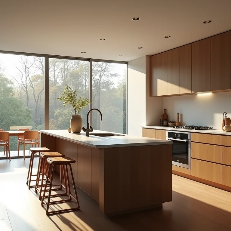 Balcão de cozinha com materiais de baixa qualidade e banquetas desconfortáveis