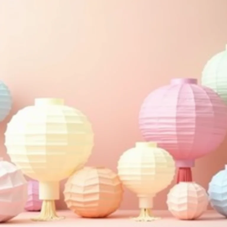Balões de papel sanfonado em tons pastel para decoração junina