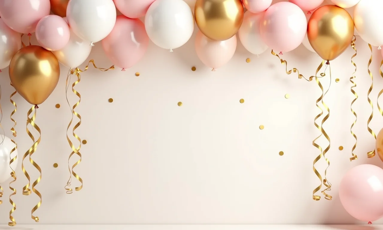 Balões em tons pastel na decoração de batizado, transmitindo alegria e leveza.