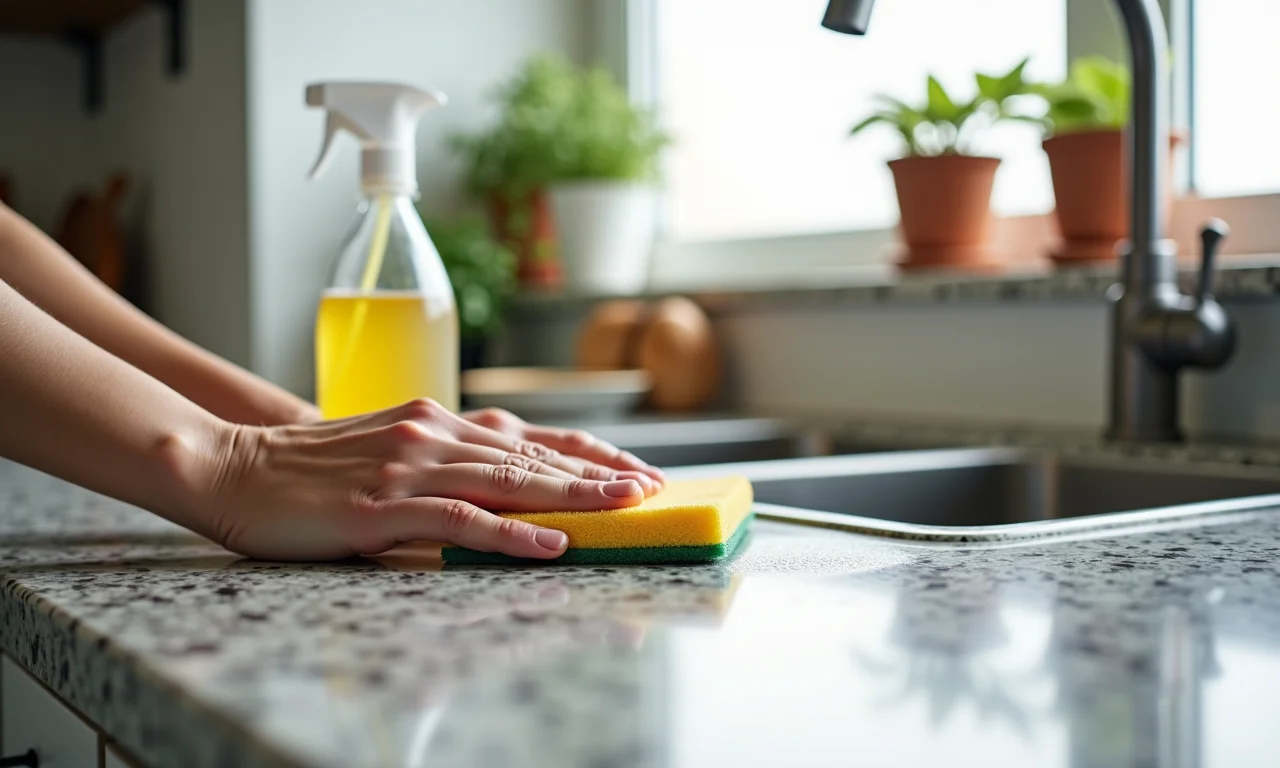 Bancada de granito fácil de limpar.