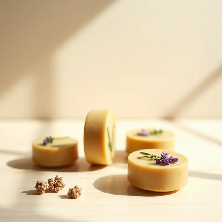 Barras de shampoo sólido artesanal com ingredientes naturais