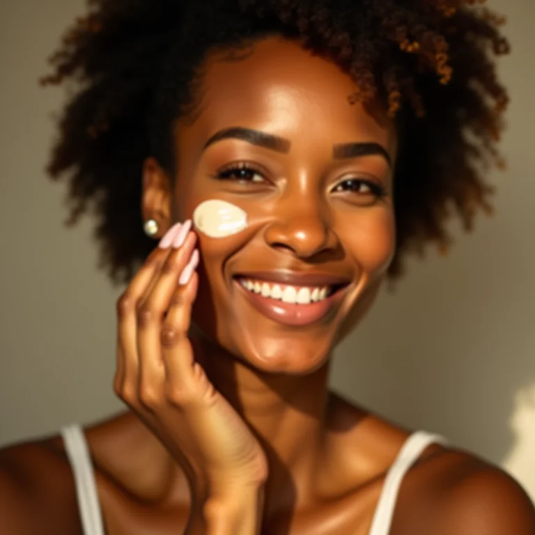 Base hidratante proporcionando viço à pele madura.