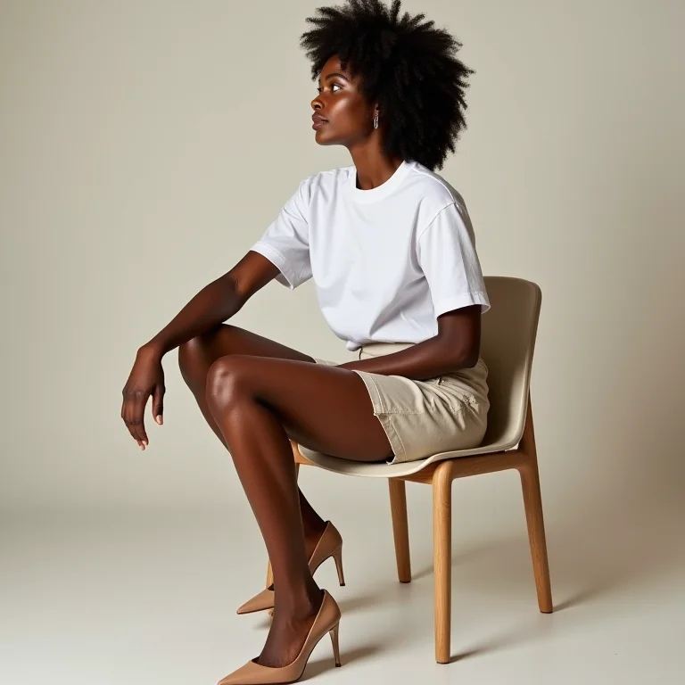 Bermuda de alfaiataria com sapatos de salto