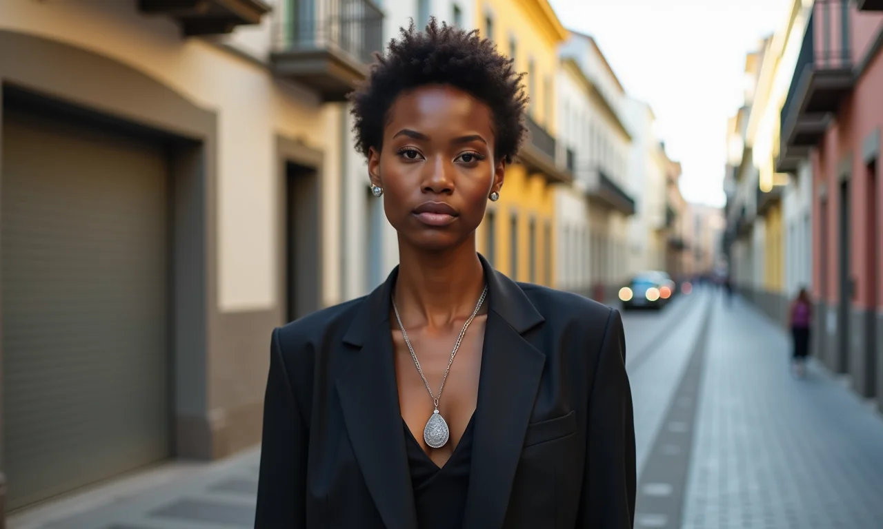 Blazer em composição de look agênero urbano.