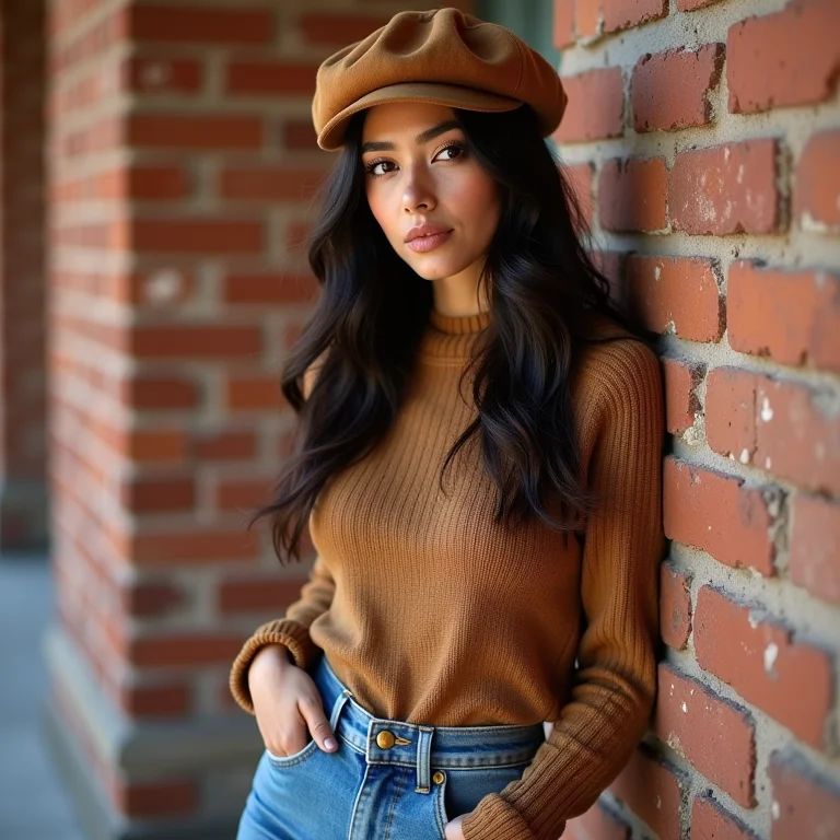 Boina com calça jeans: look casual